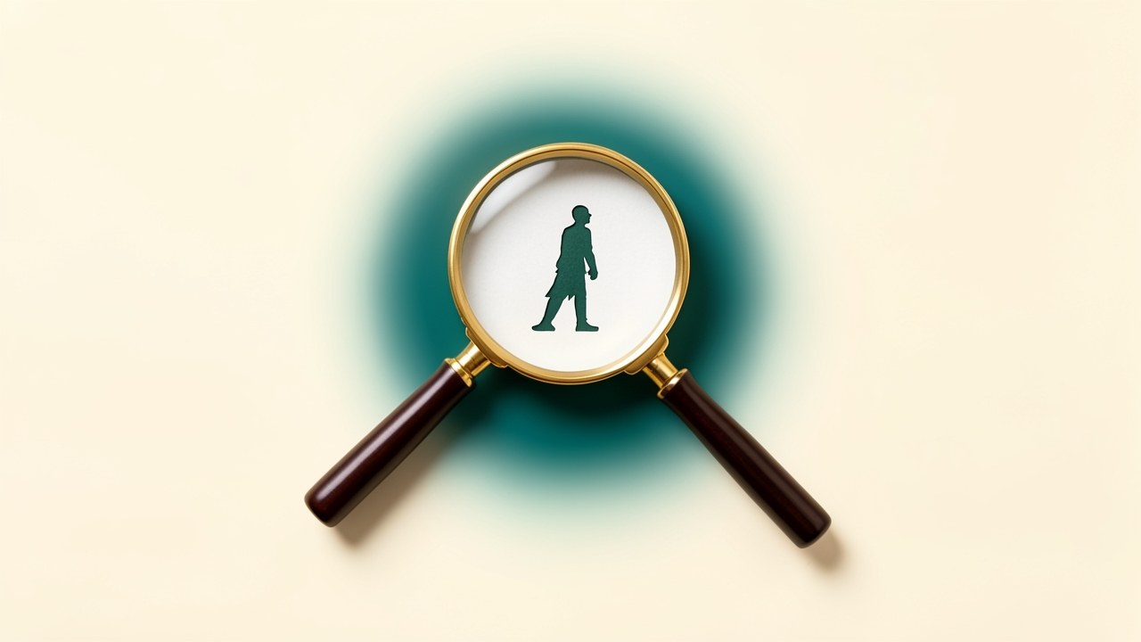 A conceptual image of a magnifying glass over a small paper silhouette of a person, symbolizing eligibility review.