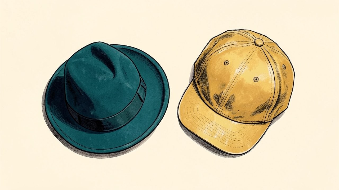 Two distinct hats, one formal and one casual, representing federal and private loan categories.
