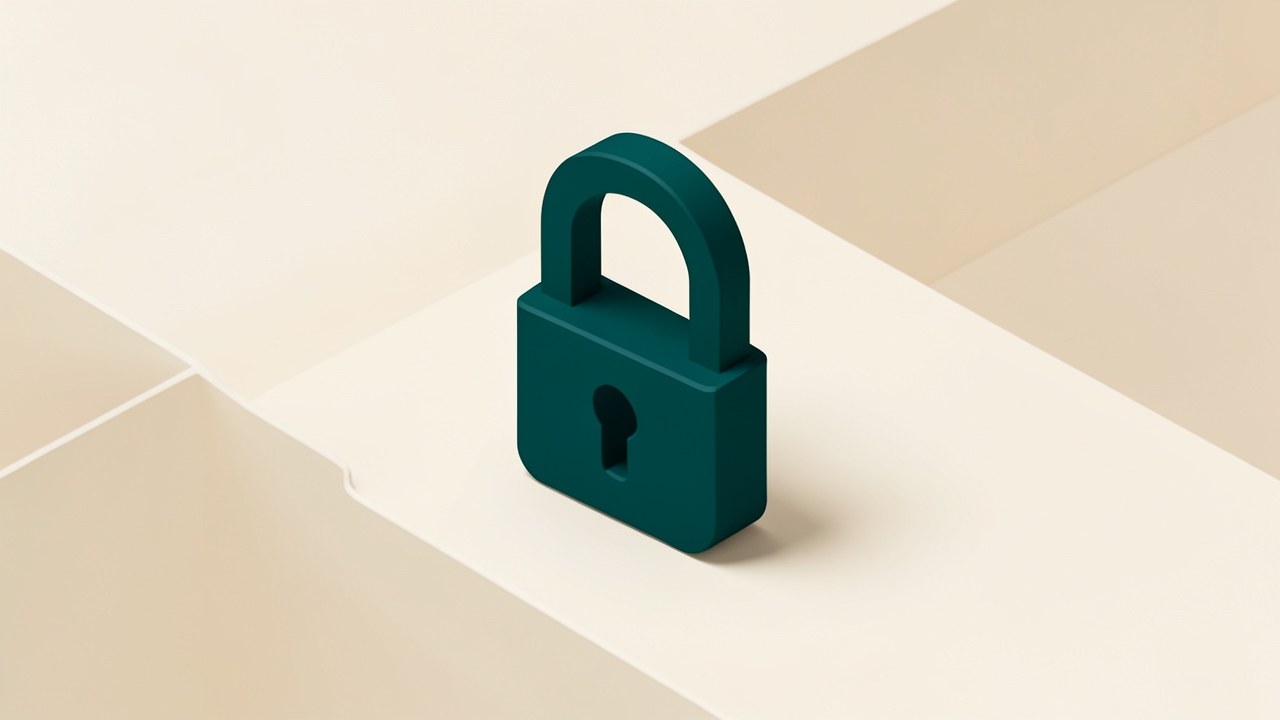 A simple padlock icon on a soft background, symbolizing privacy.